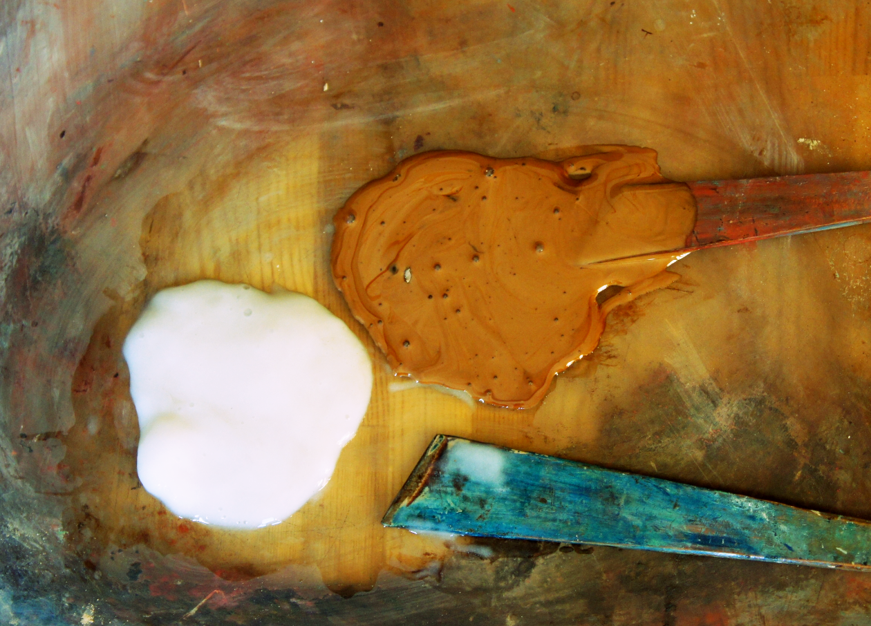 Linen cloths for kanshitsu - glue lacquer is made from ki-urushi (Japanese lacquer) and boiled glutinous rice flour.