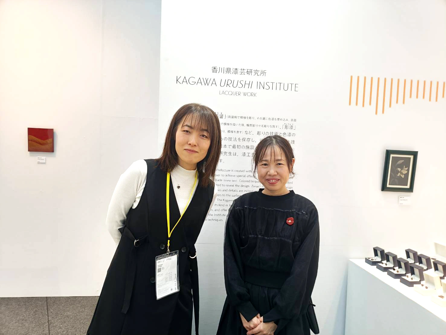 Art Fair Tokyo 2026　Kaori Sugano and Michiyo Kitaoka at the Kagawa Prefectural Lacquerware Institute booth.