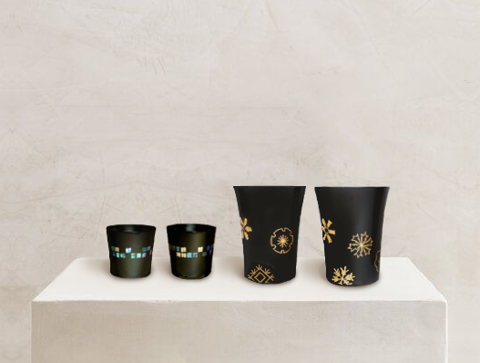 Urush (lacquer) cups by Kaori Sugano