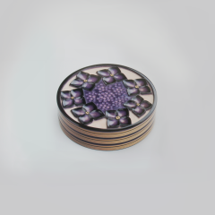 北岡省三作 堆漆香合「紫陽花」